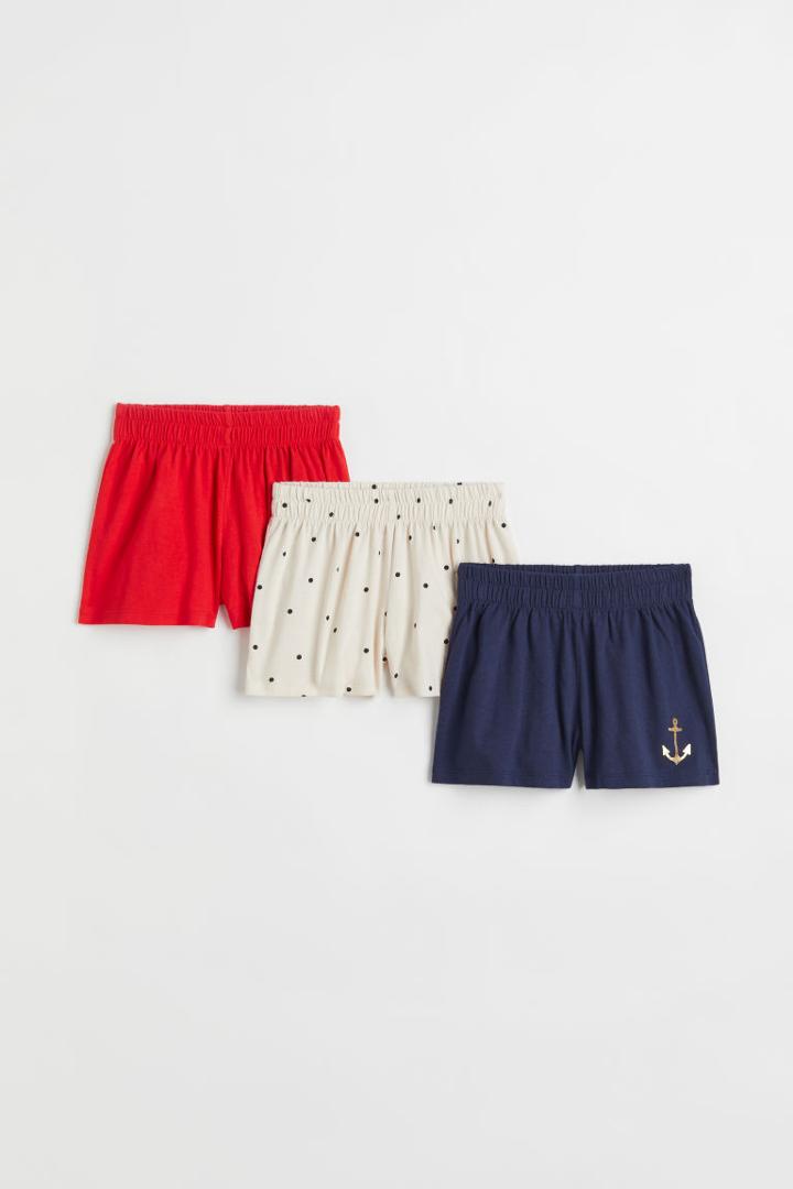 H & M - 3-pack Jersey Shorts - Beige