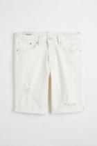 H & M - Regular Denim Shorts - White