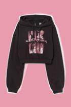 H & M - Crop Hoodie - Black