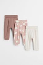 H & M - 3-pack Cotton Pants - Pink