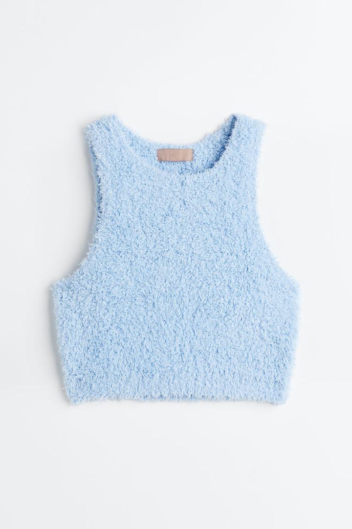H & M - Fluffy Crop Top - Blue