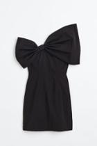 H & M - Bow-front Dress - Black