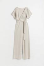 H & M - V-neck Jumpsuit - Brown