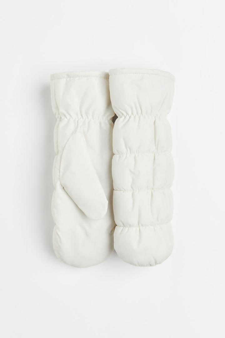 H & M - Padded Mittens - White