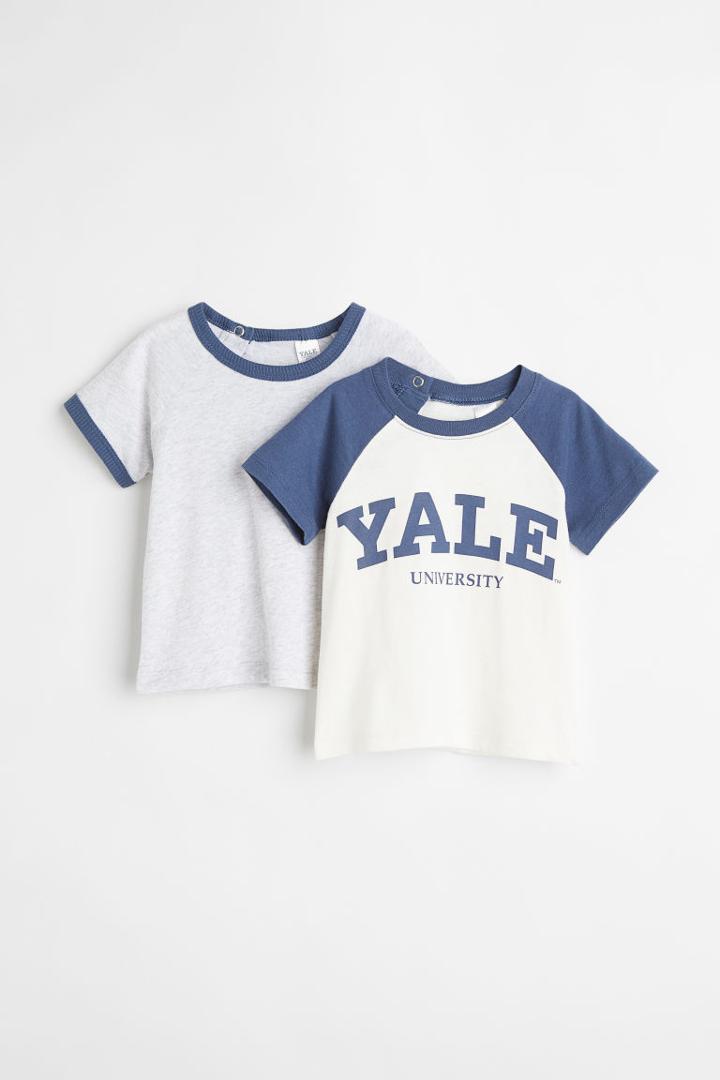 H & M - 2-pack Printed T-shirts - White