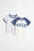 H & M - 2-pack Printed T-shirts - White