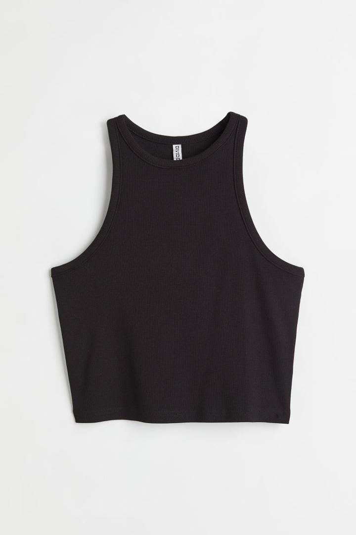 H & M - H & M+ Ribbed Tank Top - Black