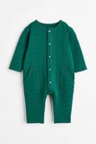 H & M - Quilted Jersey Jumpsuit - Green
