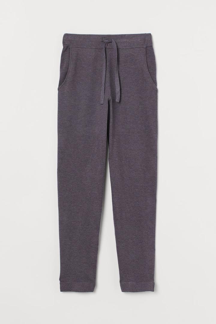 H & M - Fine-knit Joggers - Purple