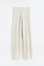 H & M - Cable-knit Pants - Beige