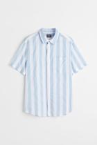 H & M - Regular Fit Cotton Shirt - Blue