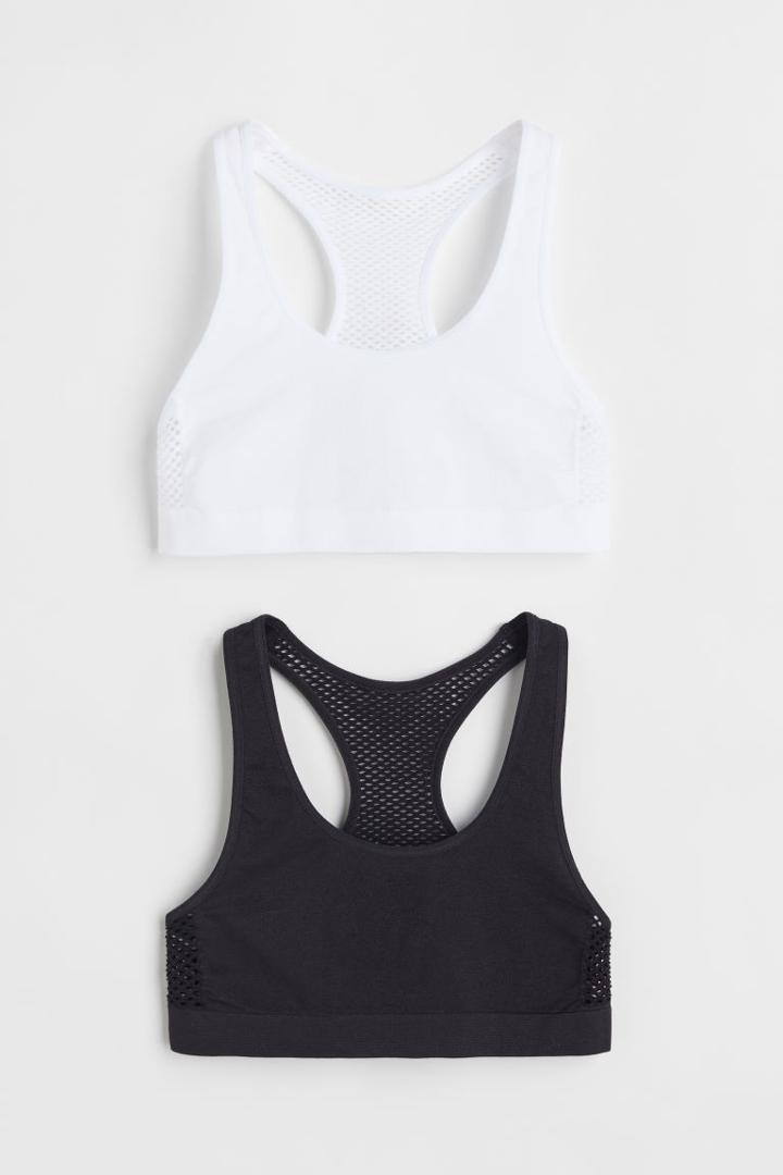 H & M - 2-pack Seamless Tops - Black