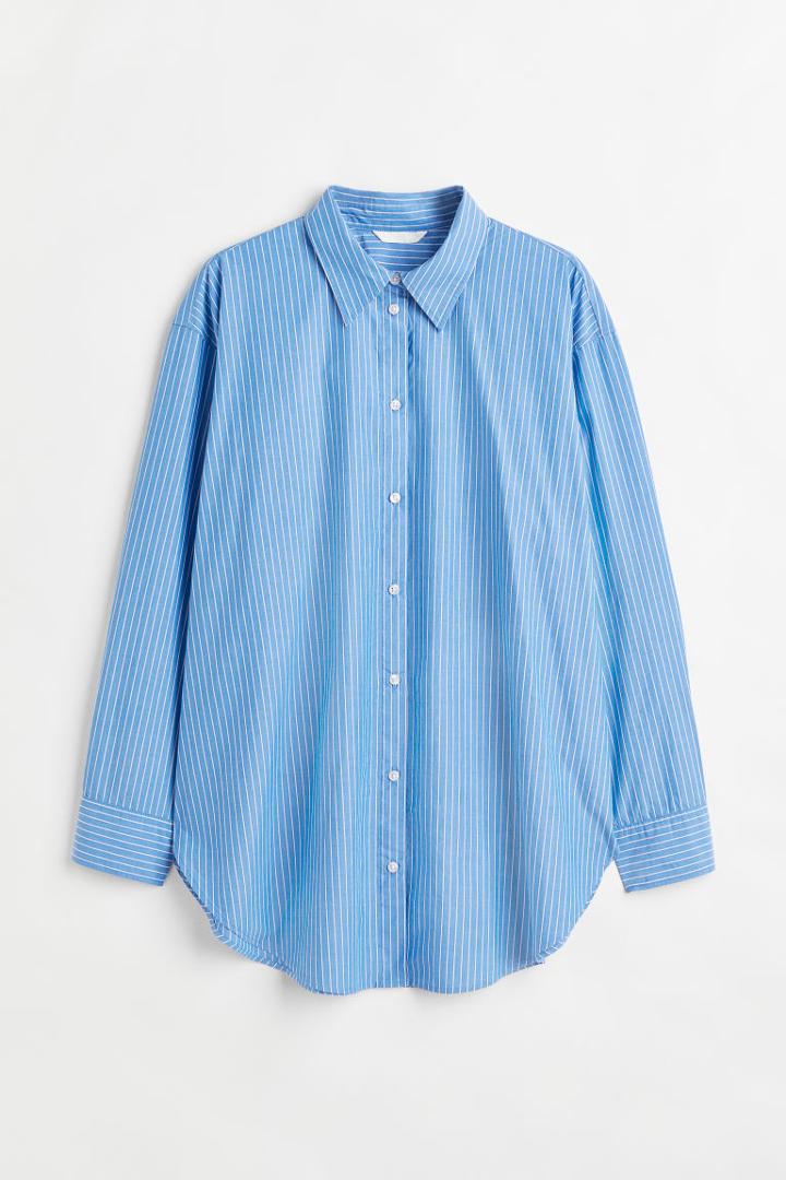 H & M - H & M+ Cotton Shirt - Blue