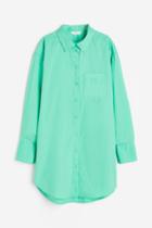H & M - Cotton Poplin Shirt - Green