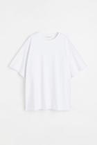 H & M - Oversized Silk-blend T-shirt - White
