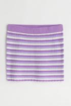 H & M - Short Crochet-look Skirt - Purple