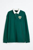 H & M - Relaxed Fit Printed Polo Shirt - Green
