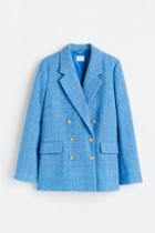 H & M - Double-breasted Boucl Jacket - Blue