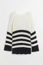 H & M - Oversized Rib-knit Sweater - White