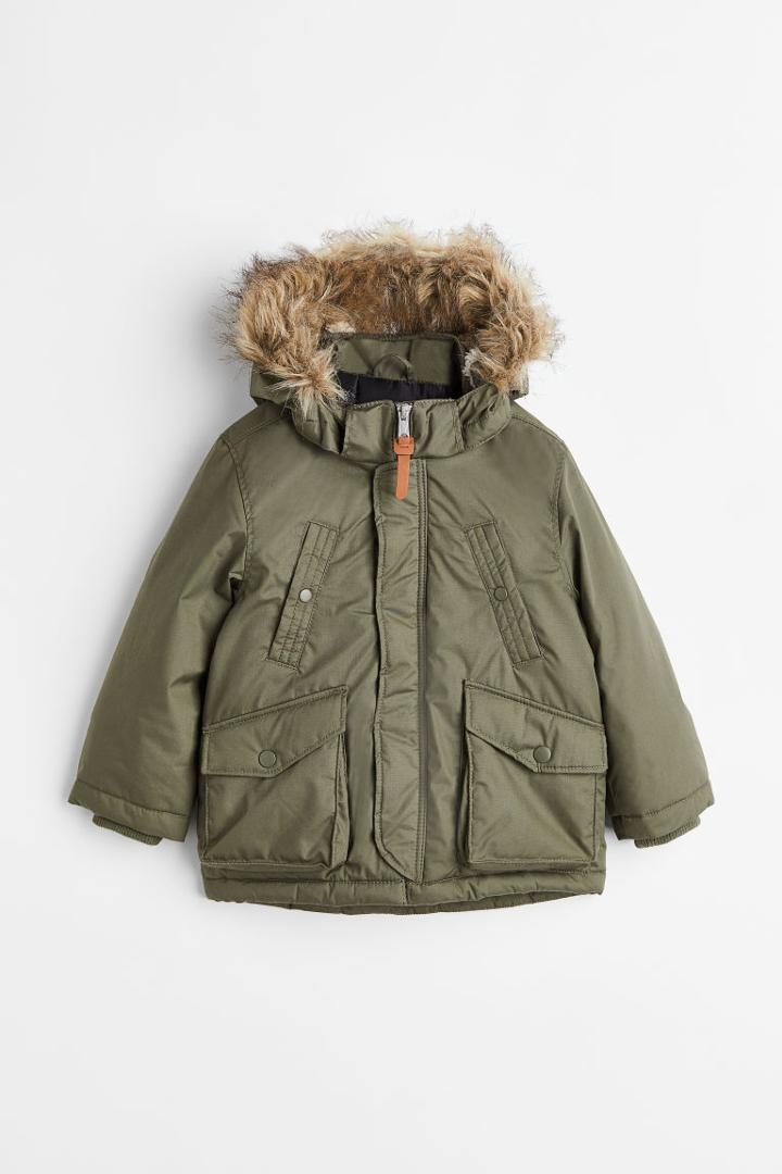 H & M - Padded Hooded Parka - Green