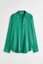 H & M - V-neck Blouse - Green
