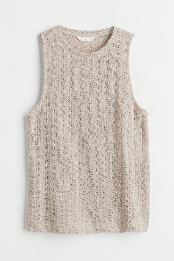 H & M - Knit Tank Top - Beige
