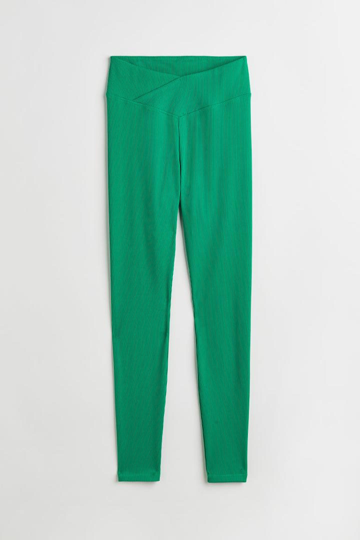 H & M - V-waist Leggings - Green