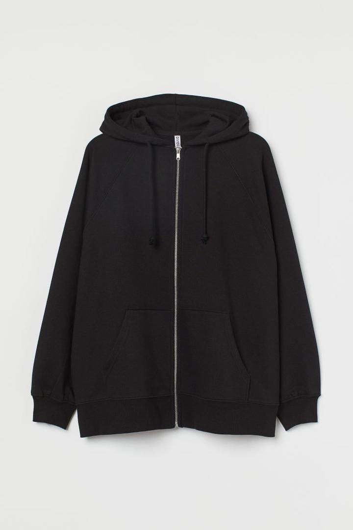 H & M - H & M+ Oversized Hooded Jacket - Black