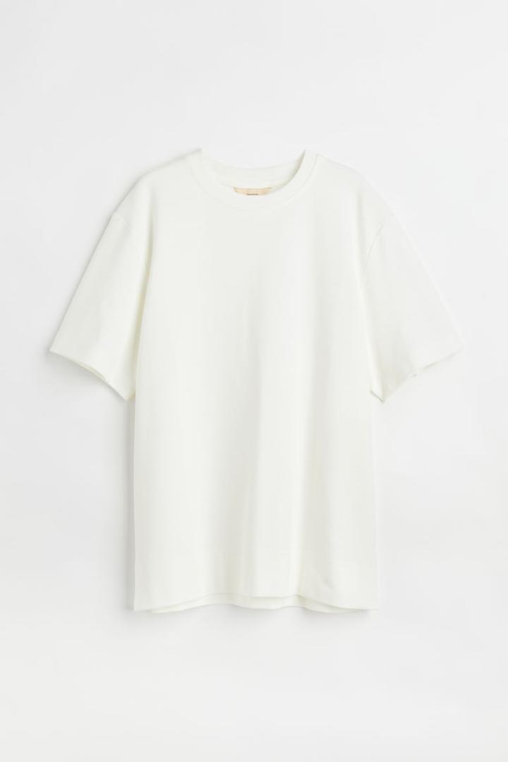 H & M - Pima Cotton T-shirt - White