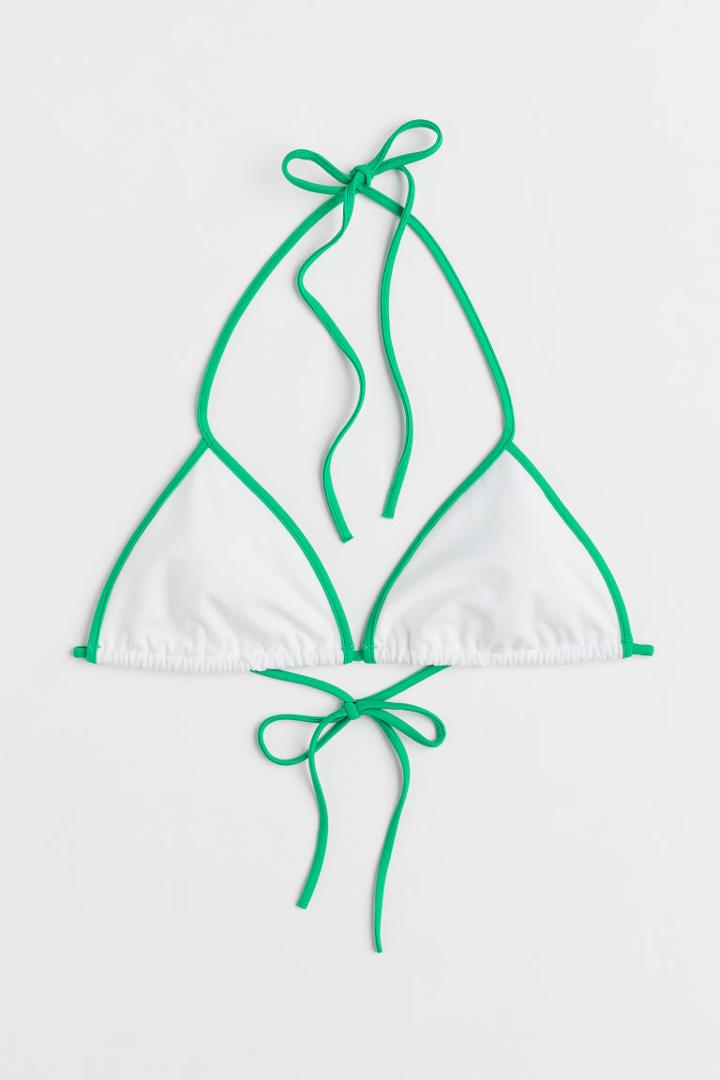 H & M - Triangle Bikini Top - White