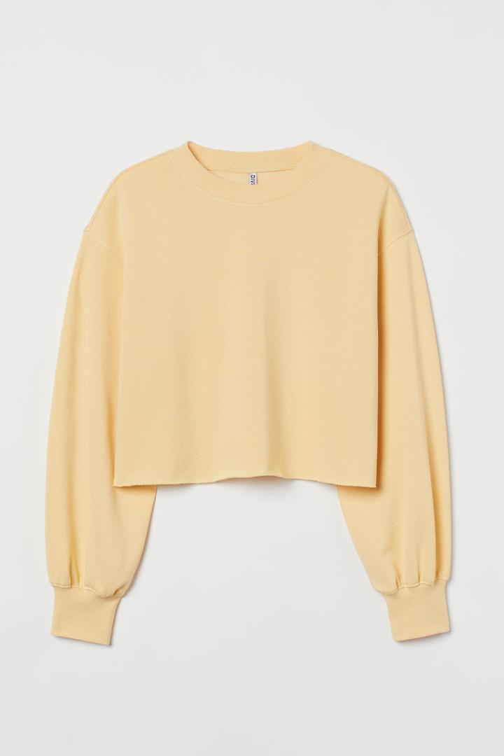 H & M - H & M+ Crop Sweatshirt - Yellow