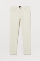H & M - Slim Fit Twill Pants - White