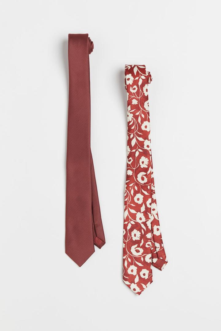H & M - 2-pack Satin Ties - Orange
