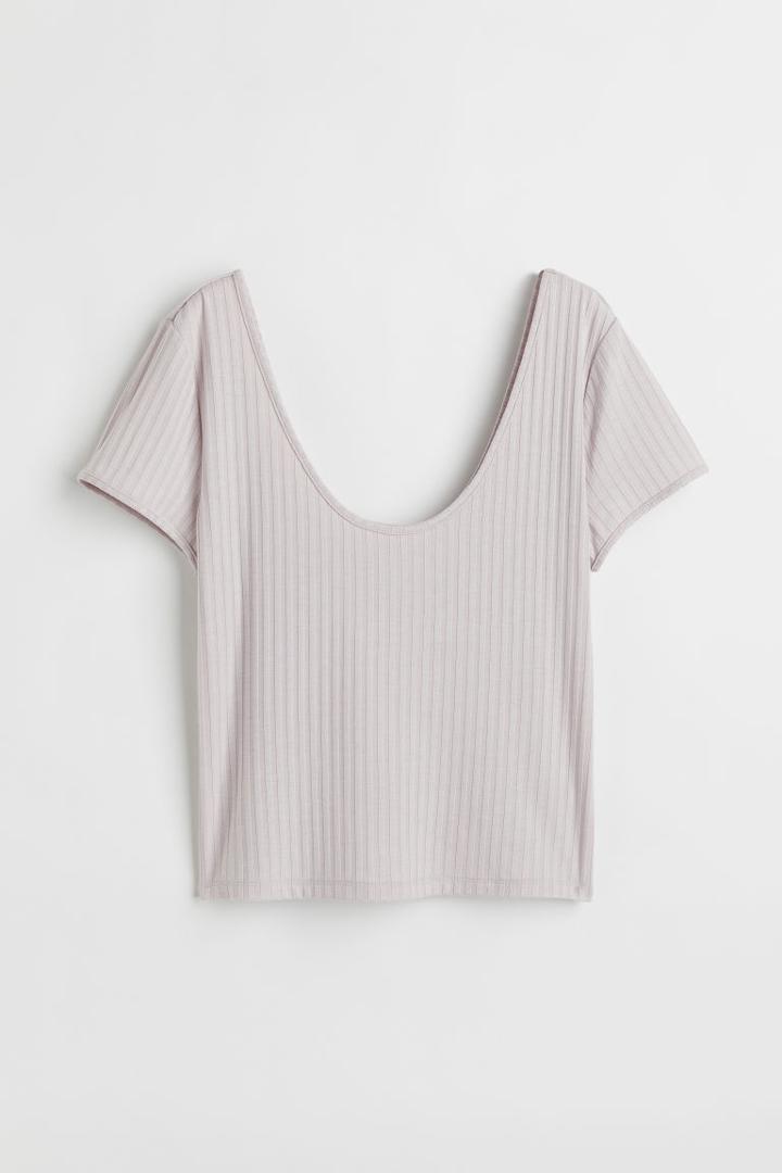 H & M - H & M+ Fitted Jersey Top - Purple