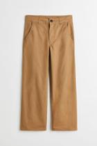 H & M - Baggy Fit Cotton Chinos - Beige