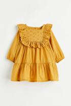H & M - Ruffle-trimmed Dress - Yellow