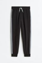 H & M - Sports Joggers With Reflective Side Stripes - Black