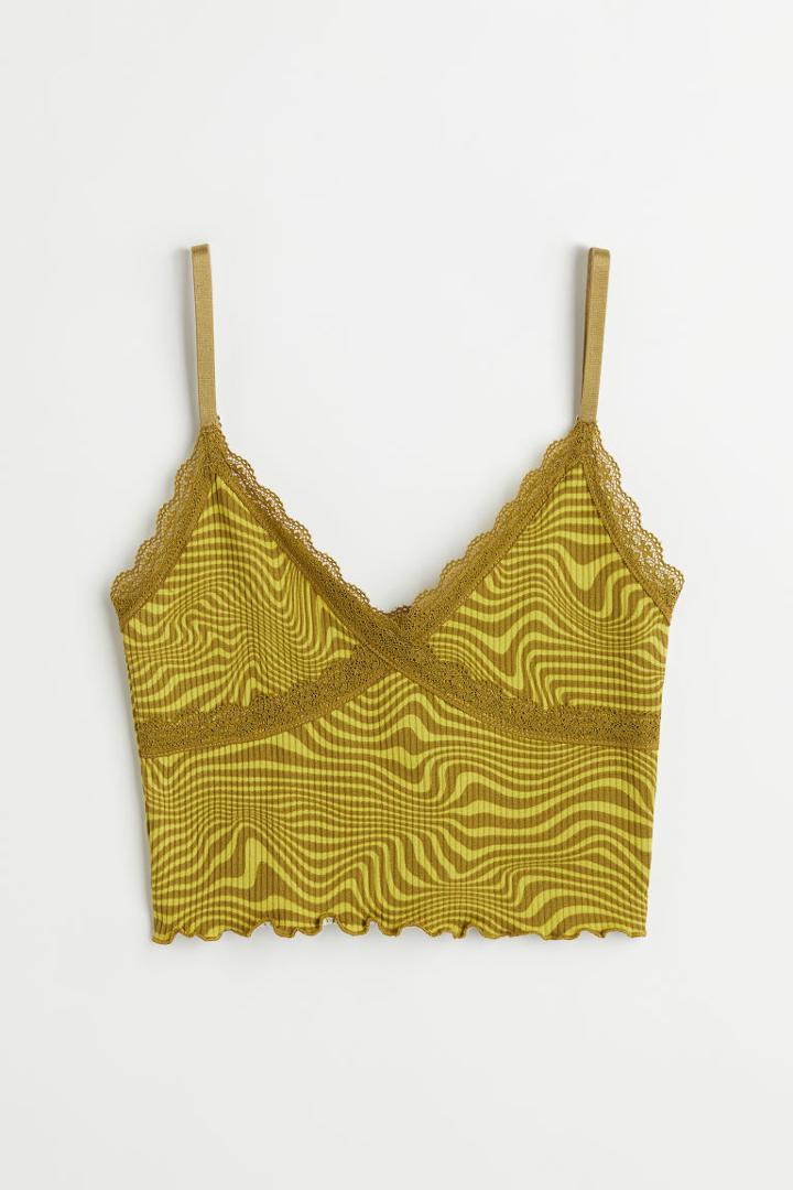 H & M - Ribbed Top - Yellow