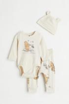 H & M - 3-piece Jersey Set - Beige