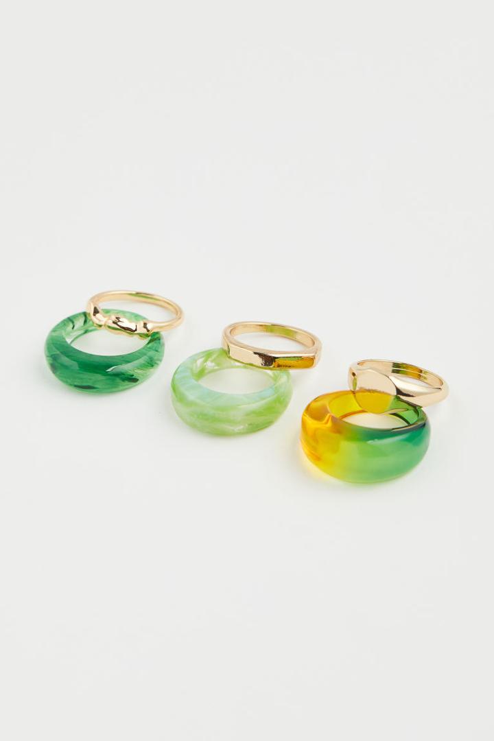 H & M - 6-pack Rings - Green