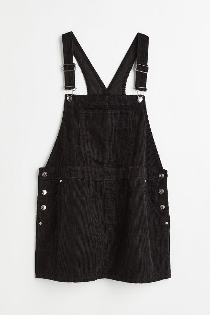 H & M - H & M+ Corduroy Overall Dress - Black