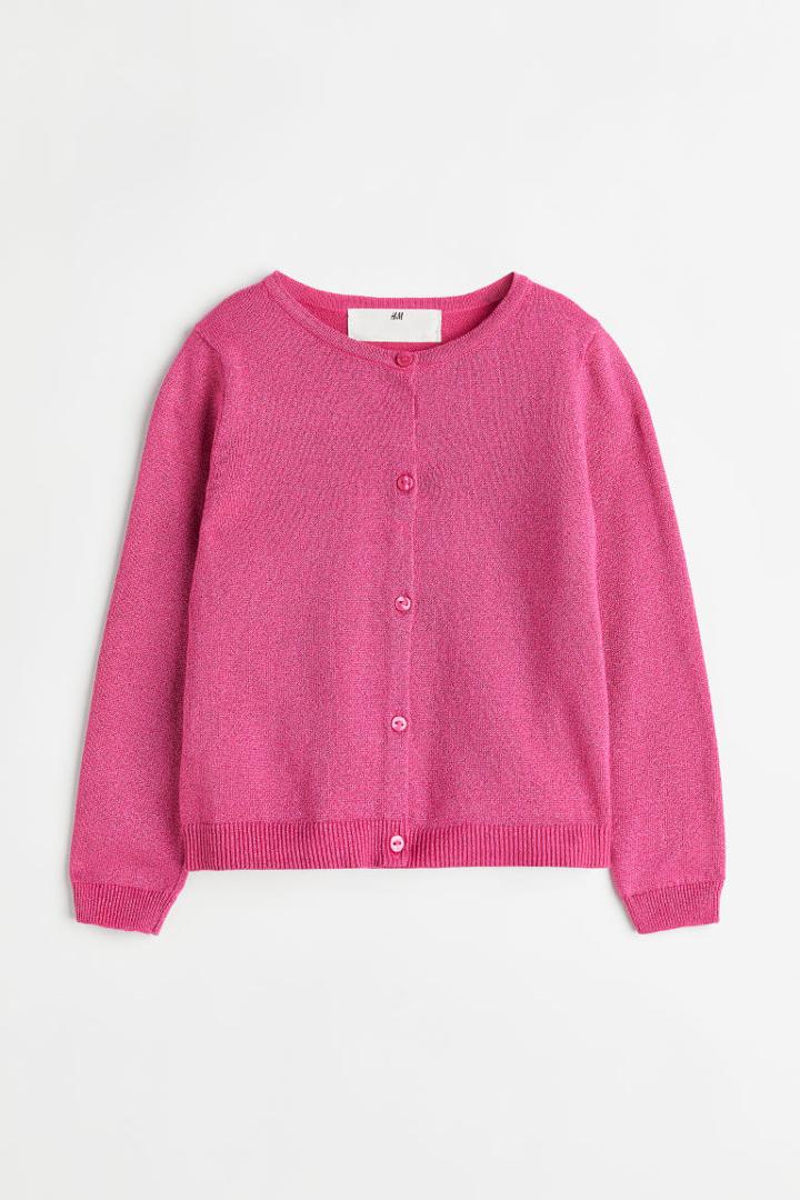 H & M - Glittery Cardigan - Pink