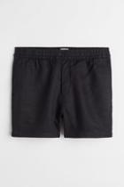 H & M - Regular Fit Linen Shorts - Black
