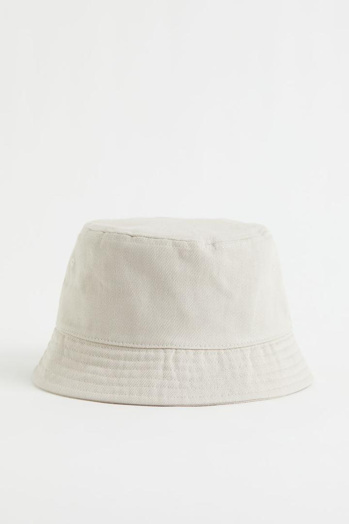 H & M - Cotton Twill Bucket Hat - Beige