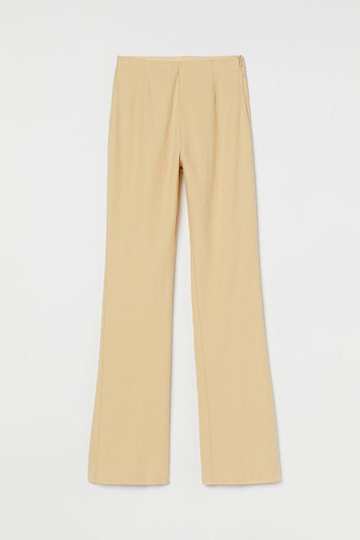 H & M - Linen-blend Pants - Yellow