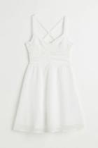 H & M - Lace-backed Dress - White