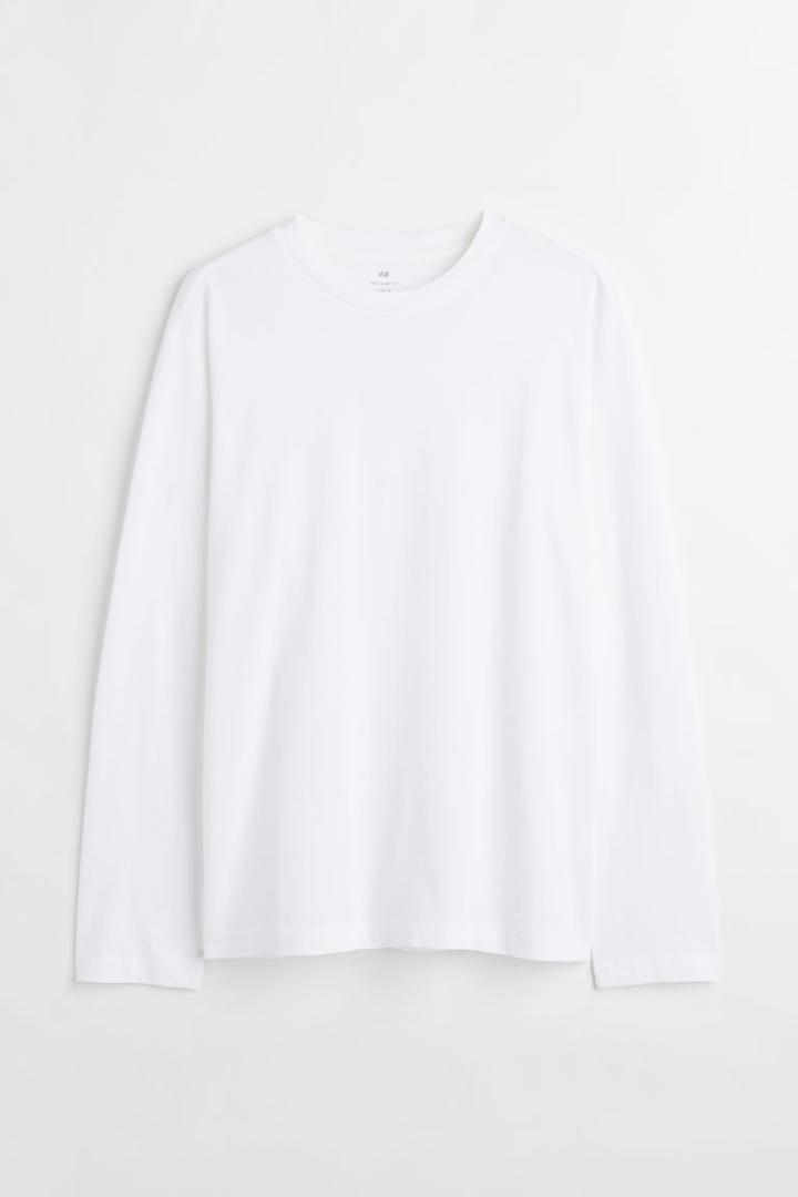 H & M - Regular Fit Jersey Shirt - White