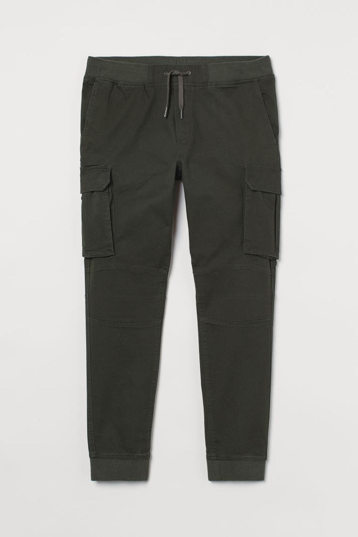 H & M - Skinny Fit Cargo Joggers - Green