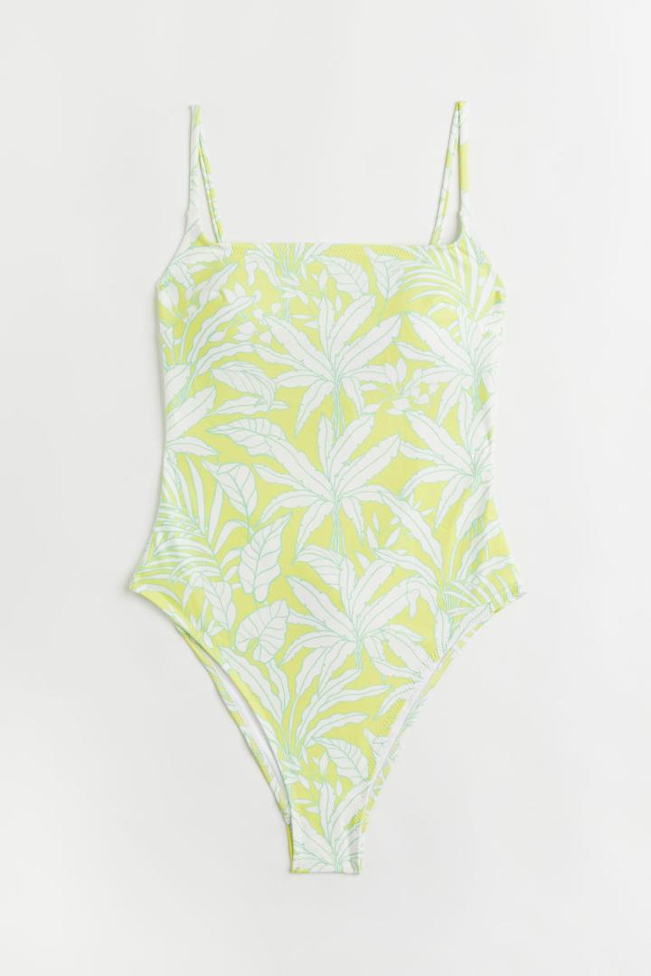 H & M - High Leg Swimsuit - Yellow