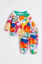 H & M - 2-piece Printed Sweatshirt Set - White
